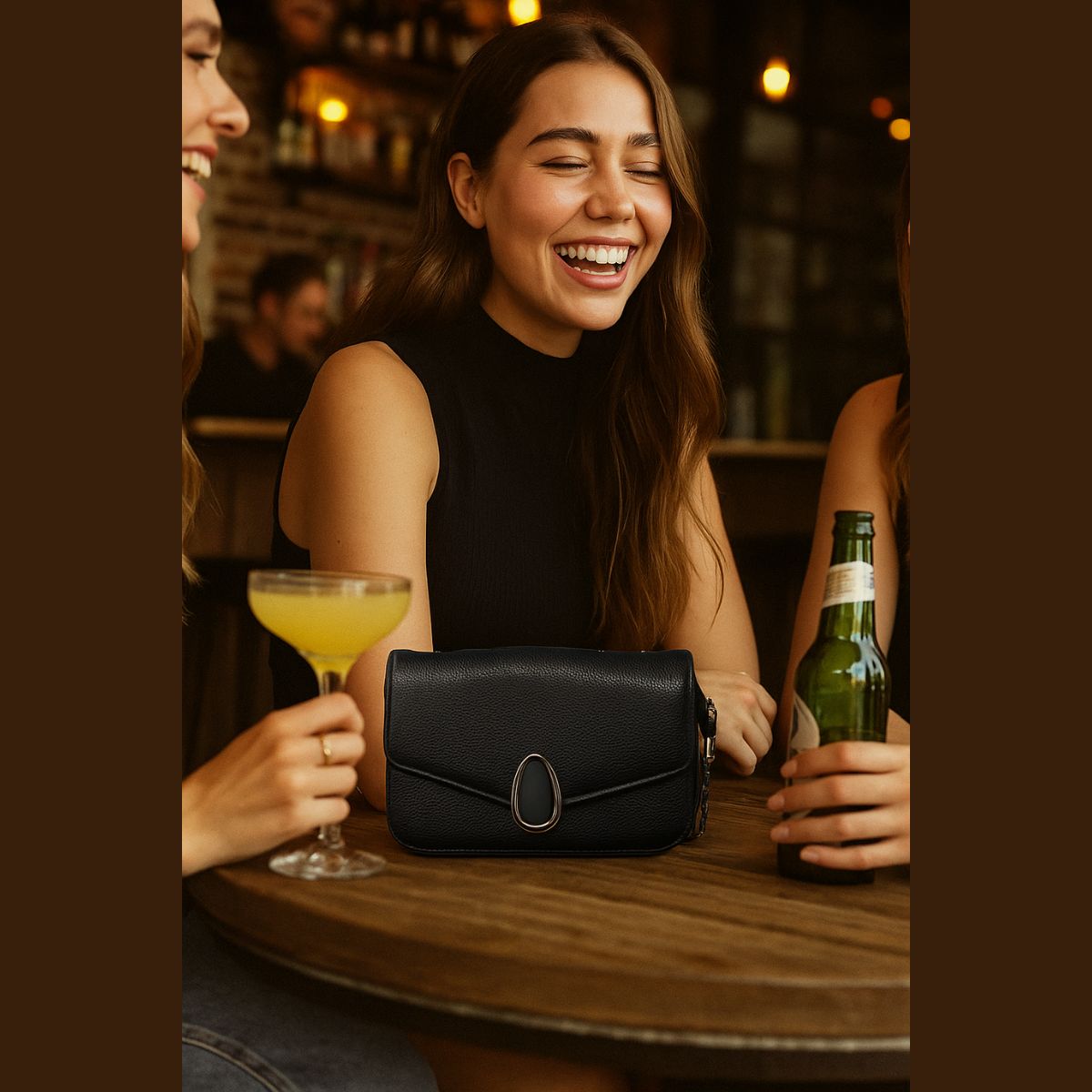 Bolsa Feminina com Corrente e Fecho Magnético
