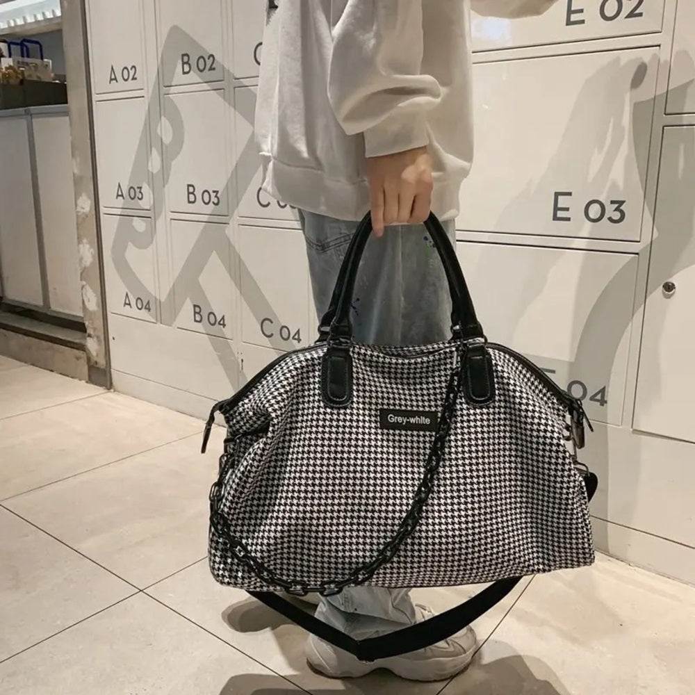 Bolsa Xadrez Moderna Academia Viagem Confortável Impermeável
