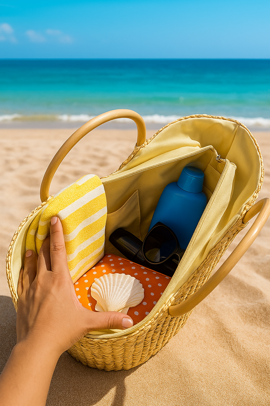 Bolsa Palha Praia Versátil Estilosa Praia Clube Passeio