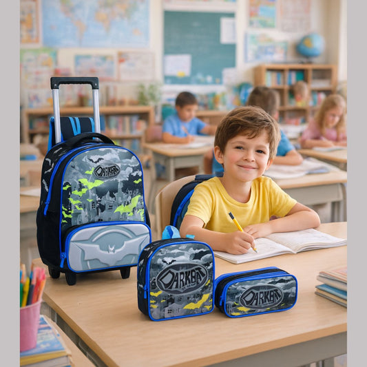 Kit Mochila Escolar Menino Infantil Estojo Lancheira Térmica