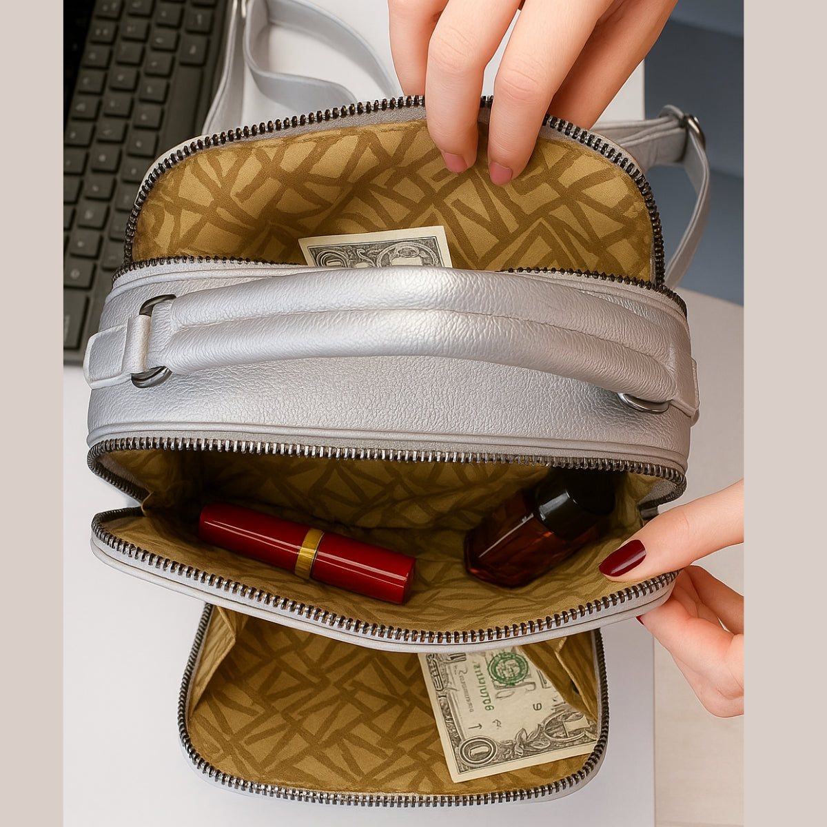 Mochila Bolsa Feminina 2 em 1 Versátil Estilo