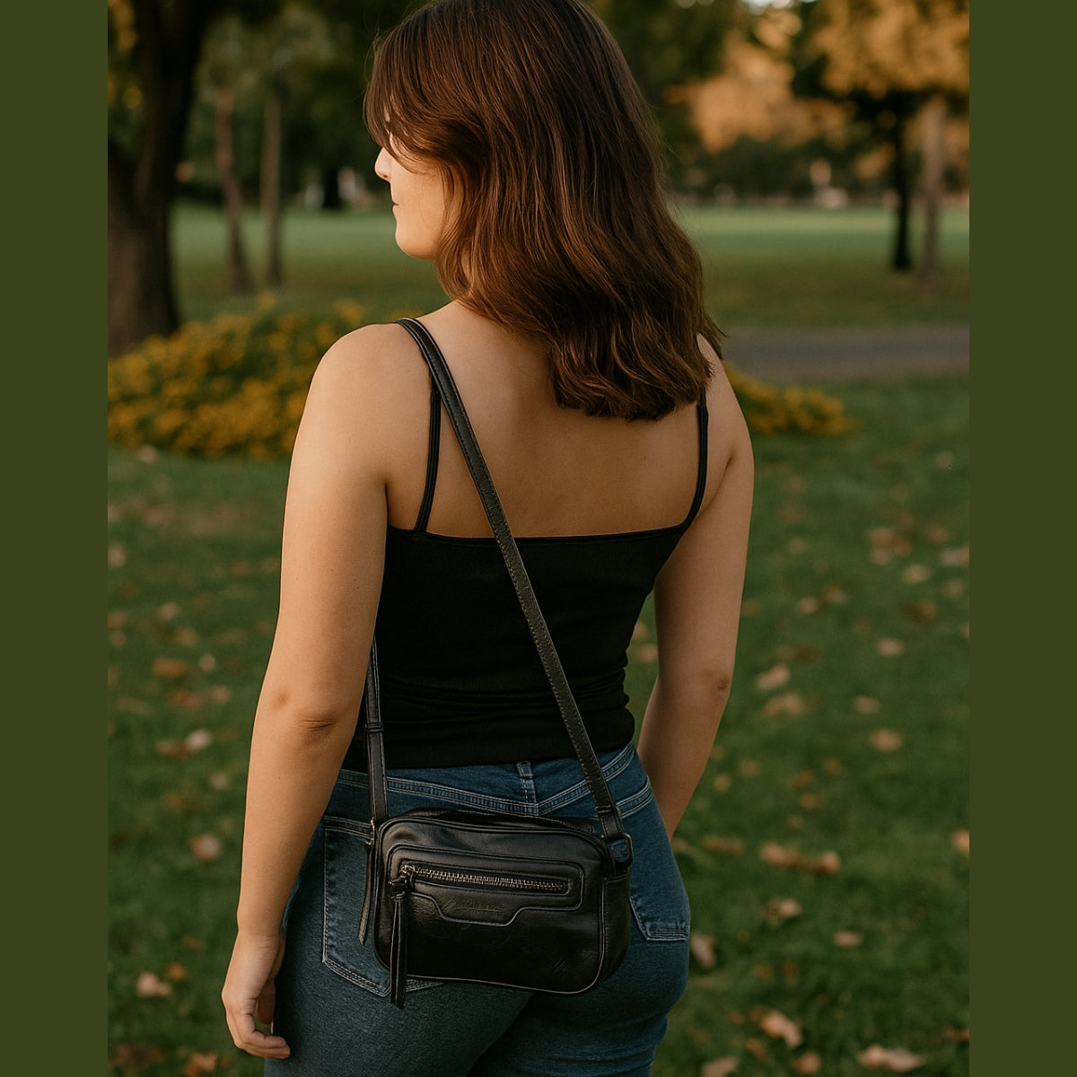 Bolsa Feminina Transversal c/ Alça Regulável e Bolso Frontal