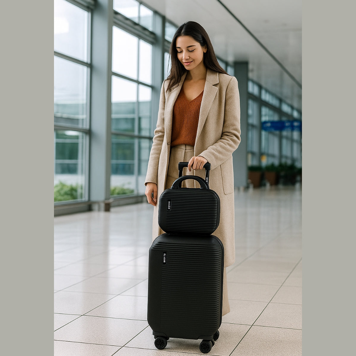 KIT Mala de Bordo viagem Boomerang com Cadeado  e senha