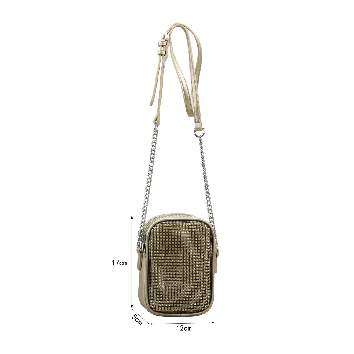 Bolsa Feminina Tiracolo Festa Brilho Golden Fênix