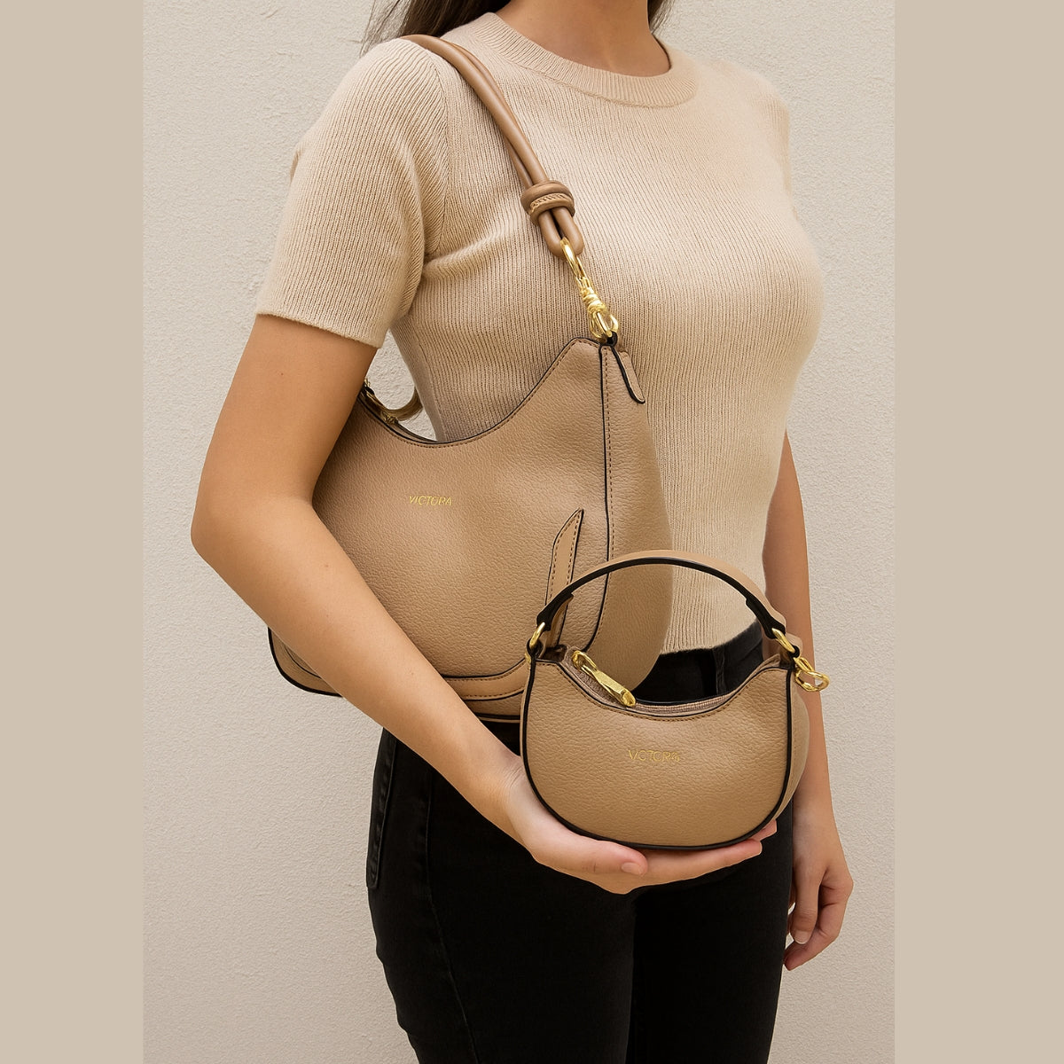 Kit Bolsa Feminina Baguete e Mini Bag Versátil Estilosa