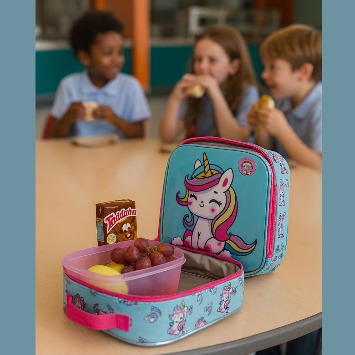 Kit Mochila Escolar Creche Unicórnio Estojo Lancheira Térmica