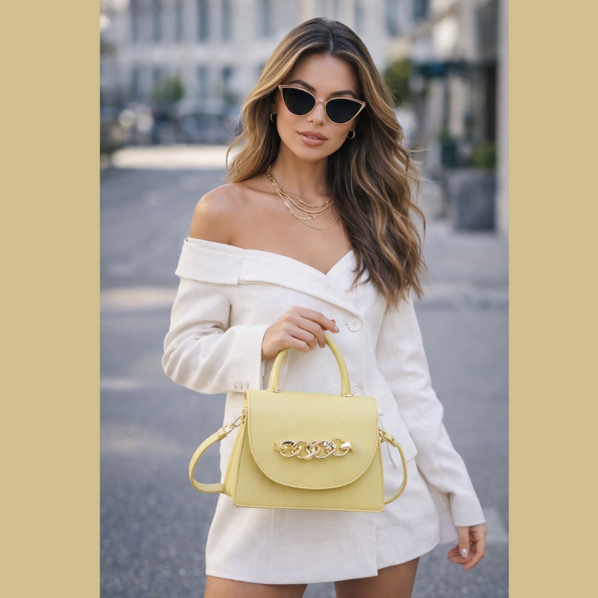 Bolsa Feminina Festa Correntes Golden Fênix