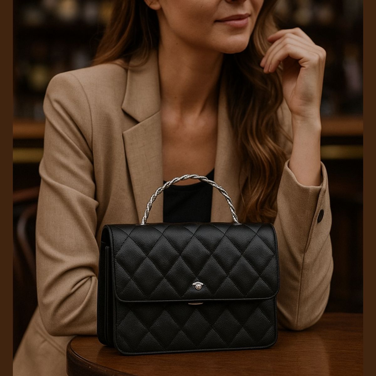 Bolsa de Mão Feminina Sofisticada Elegante Golden Fênix