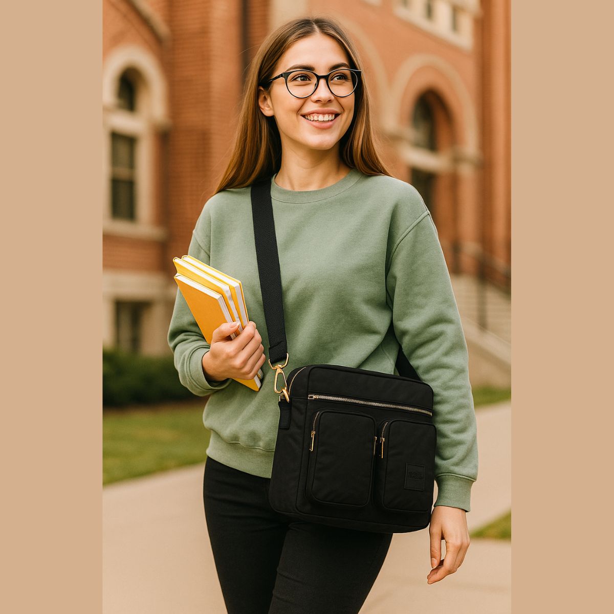 Bolsa Transversal Feminina Notebook Trabalho Universitária