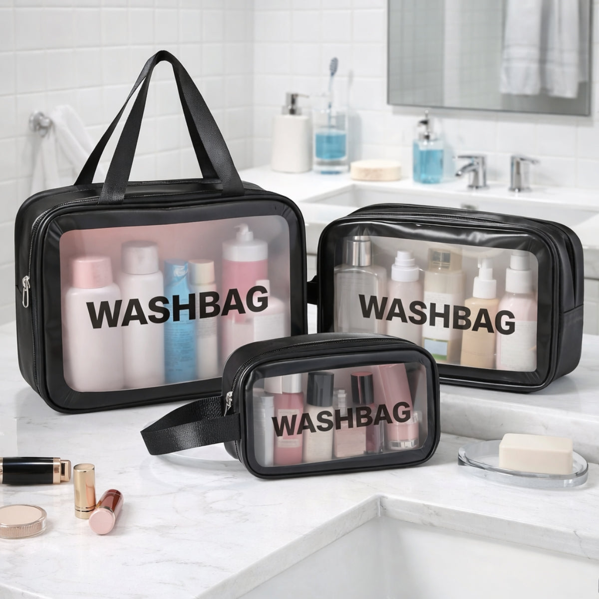 Kit 3x Necessaires Bolsa Viagem Mala Organizador De Objetos