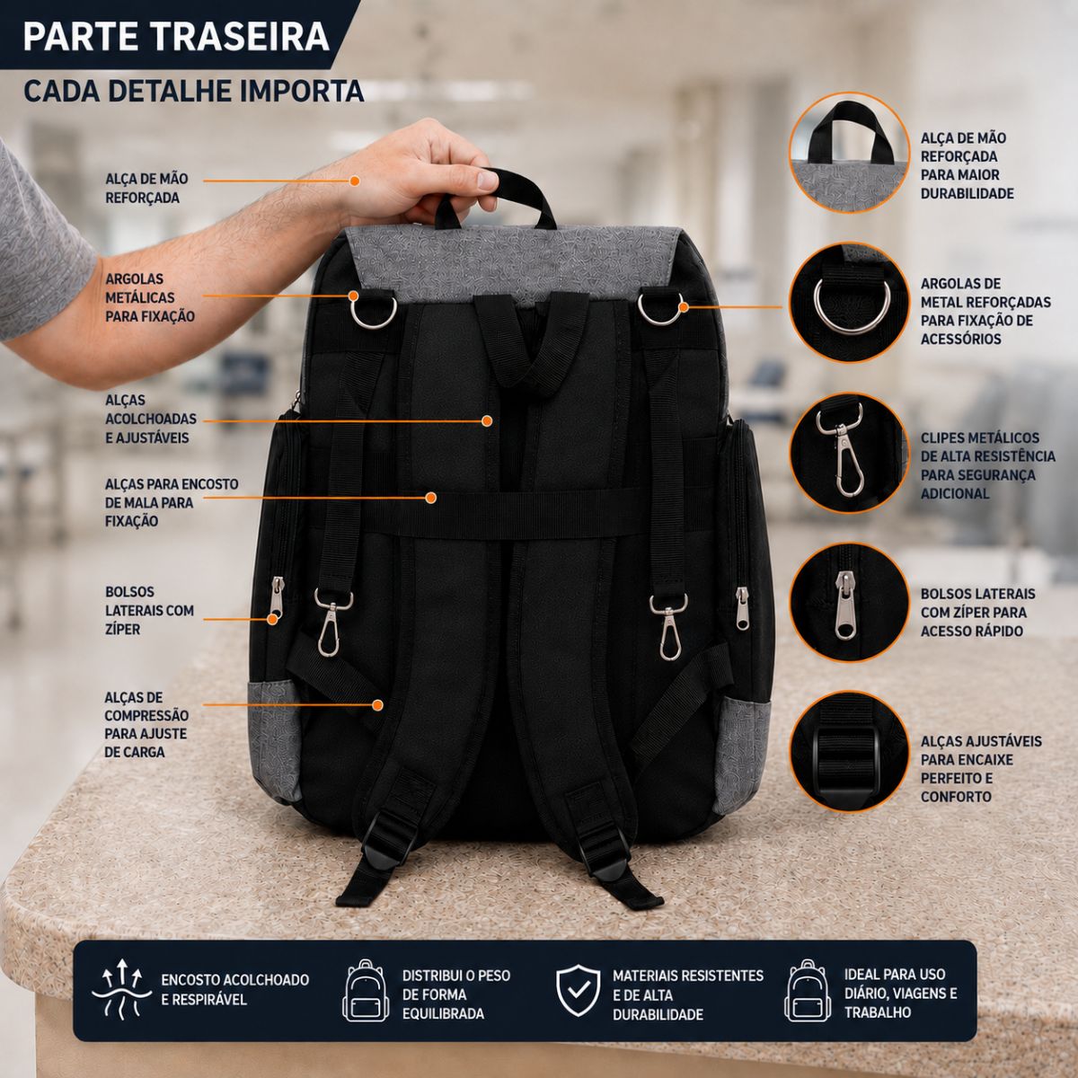 Mochila Bolsa Maternidade Multifunção Gestante Mamadeira Bebê Térmica