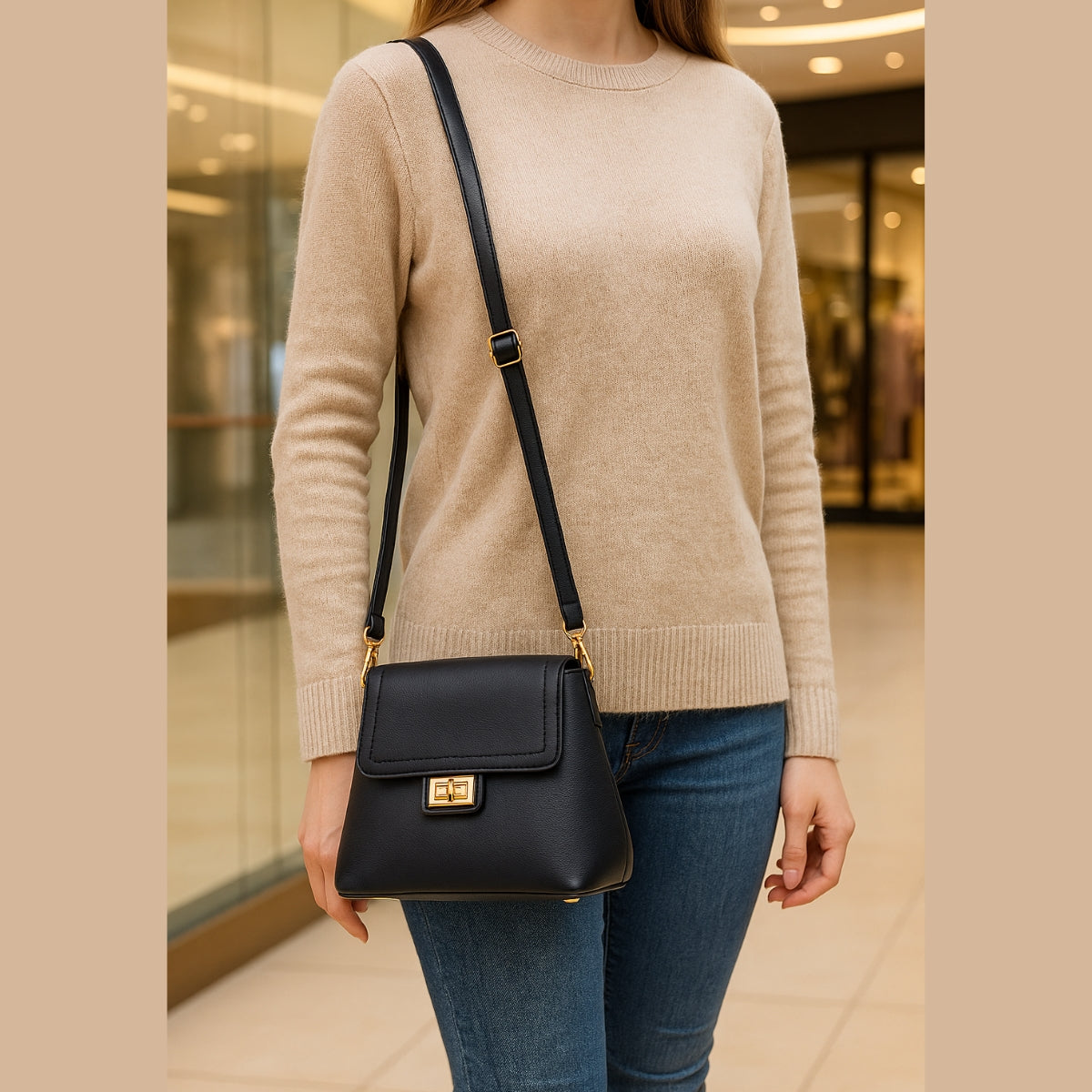 Bolsa Feminina Tiracolo Versátil Sofisticada Golden Fênix