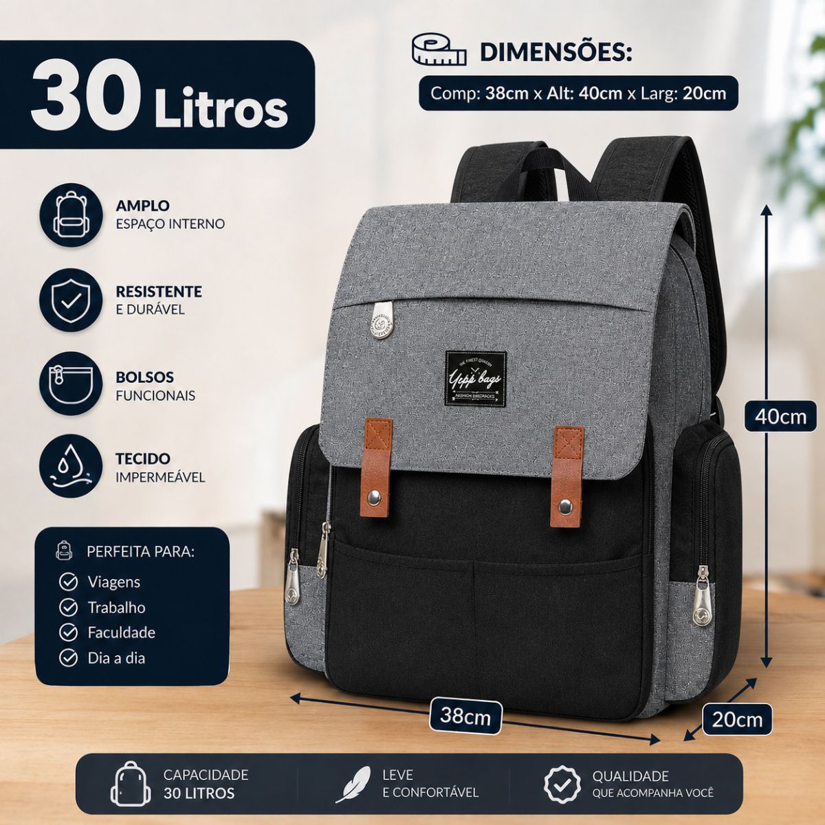 Mochila Bolsa Maternidade Multifunção Gestante Mamadeira Bebê Térmica