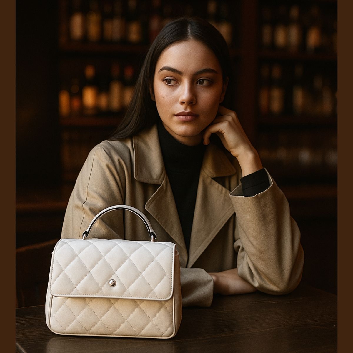 Bolsa de Mão Feminina Sofisticada Elegante Golden Fênix