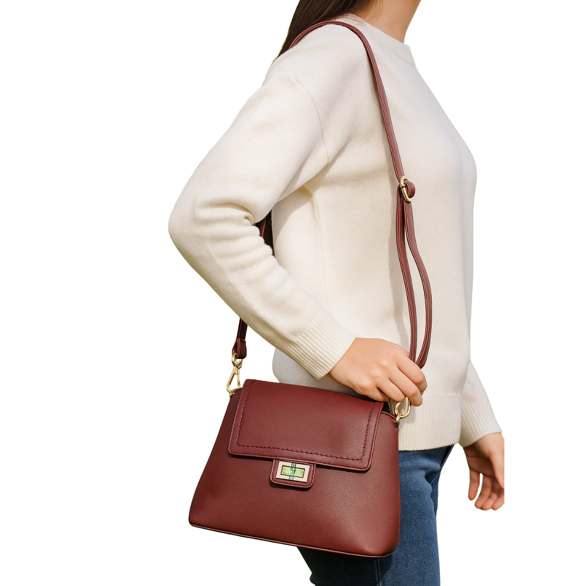 Bolsa Feminina Tiracolo Versátil Sofisticada Golden Fênix