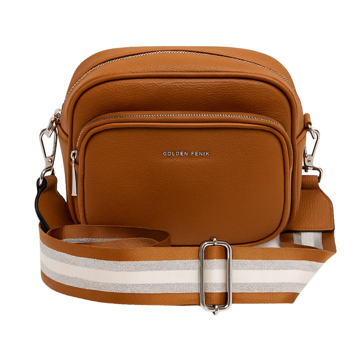 Bolsa Transversal Golden Fenix com Alça Listrada Resistente