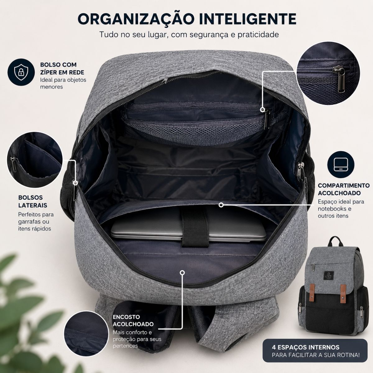 Mochila Bolsa Maternidade Multifunção Gestante Mamadeira Bebê Térmica