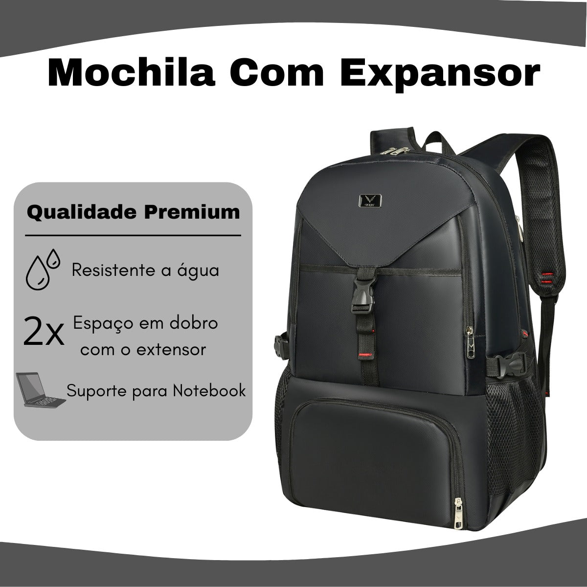 Mochila Motoqueiro Motoboy Moto Expansor Capacete Resistente Grande