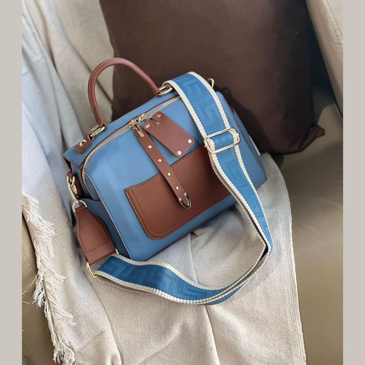 Bolsa Feminina Baú Elegante Golden Fênix