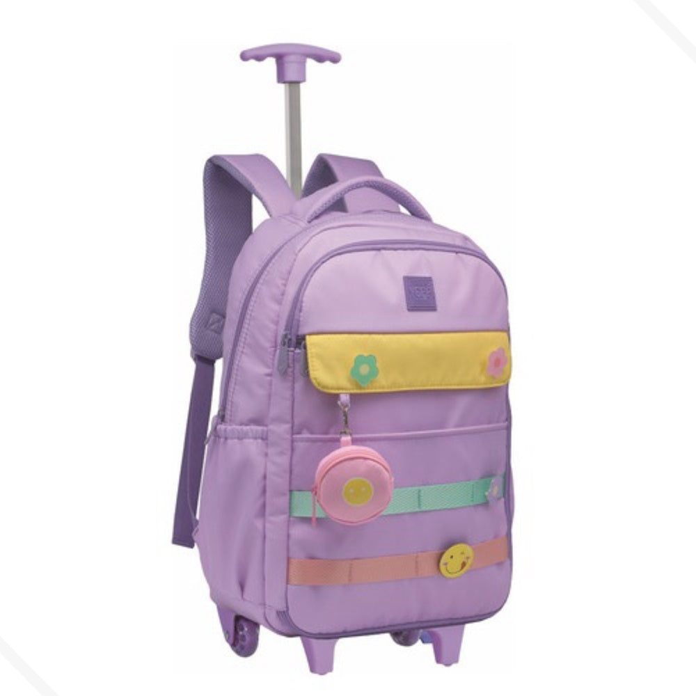 Kit Mochila Escolar de Rodinhas Infantil Lancheira + Estojo