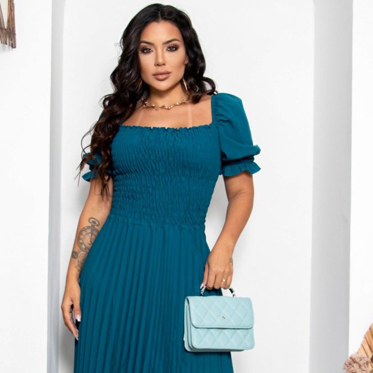 Bolsa de Mão Feminina Sofisticada Elegante Golden Fênix