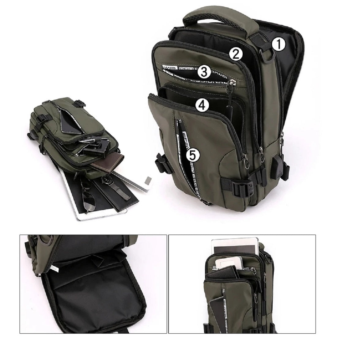 Mochila Bolsa Tiracolo Sling Transversal Unissex Impermeável