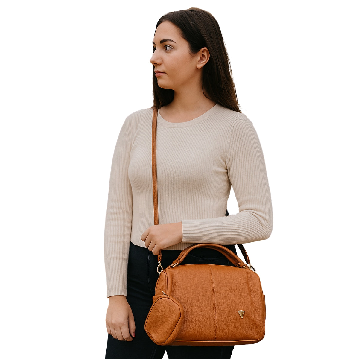 Bolsa Feminina com Alça Transversal e Bolsinha Removível