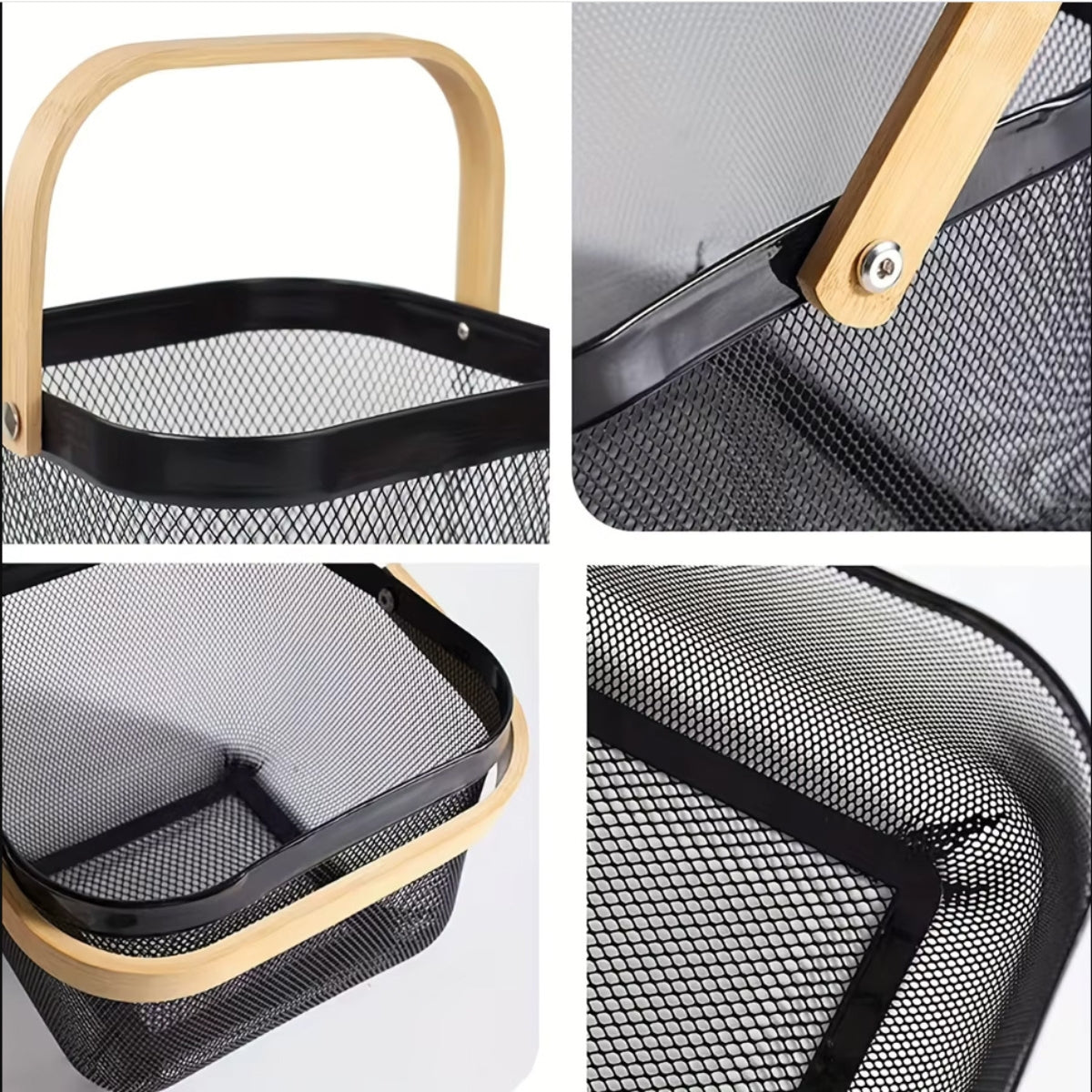 Cesto Multiuso Decorativo Metálico Porta Utensílio c/ Alça