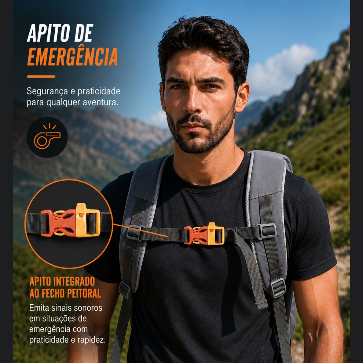 Mochila 24L Leve Resistente Academia Trilha Viagem com Apito