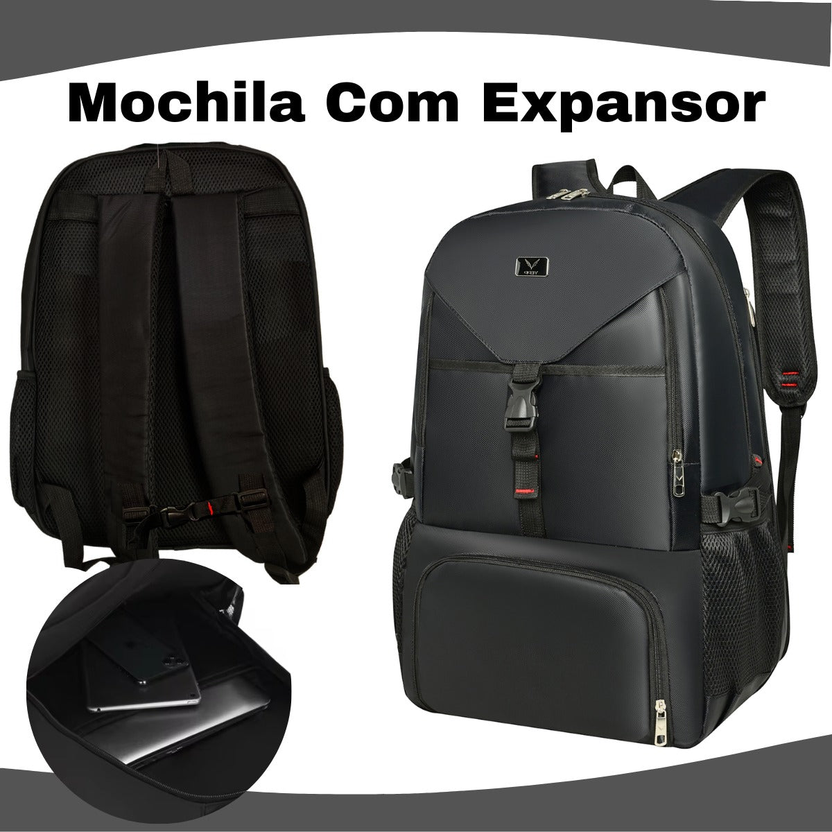 Mochila Motoqueiro Motoboy Moto Expansor Capacete Resistente Grande