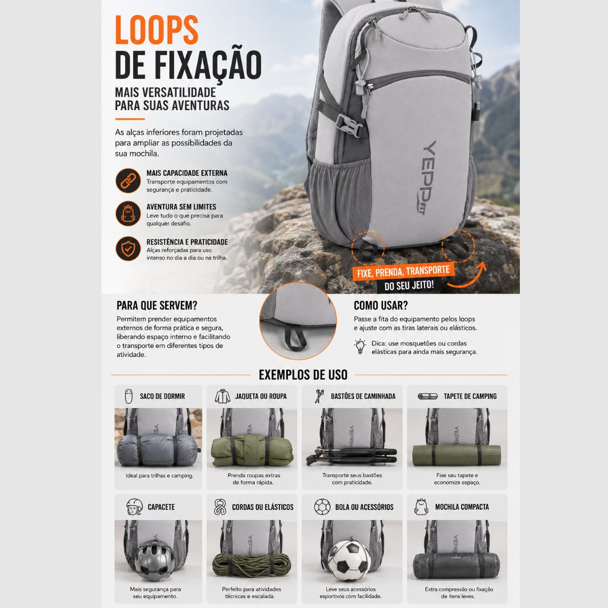 Mochila Esportiva 24L Poliéster Academia Camping Reforçada