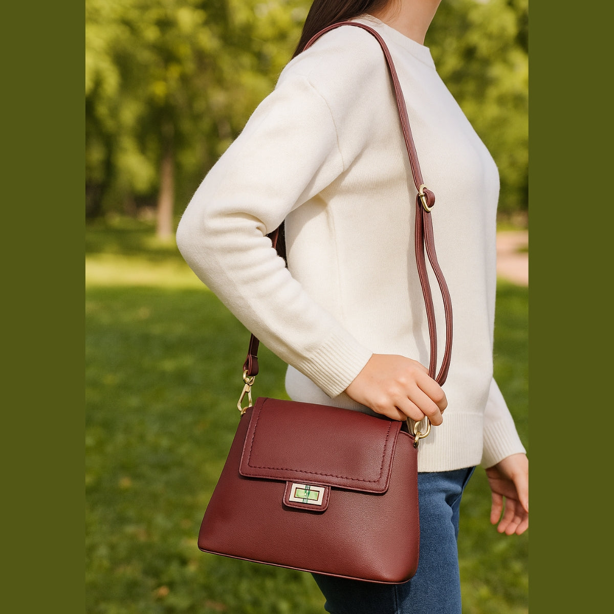 Bolsa Feminina Tiracolo Versátil Sofisticada Golden Fênix