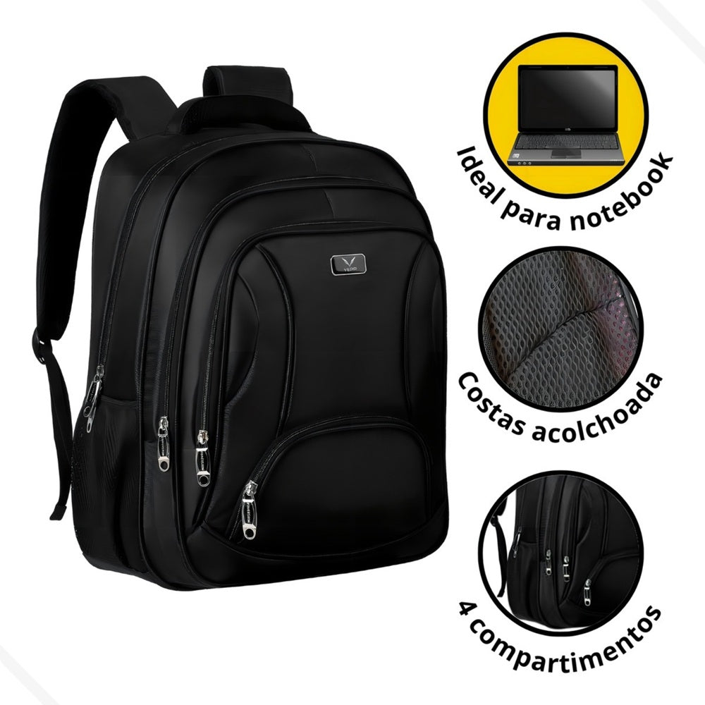 Mochila Reforçada Multifuncional Grande Executiva Notebook Escolar