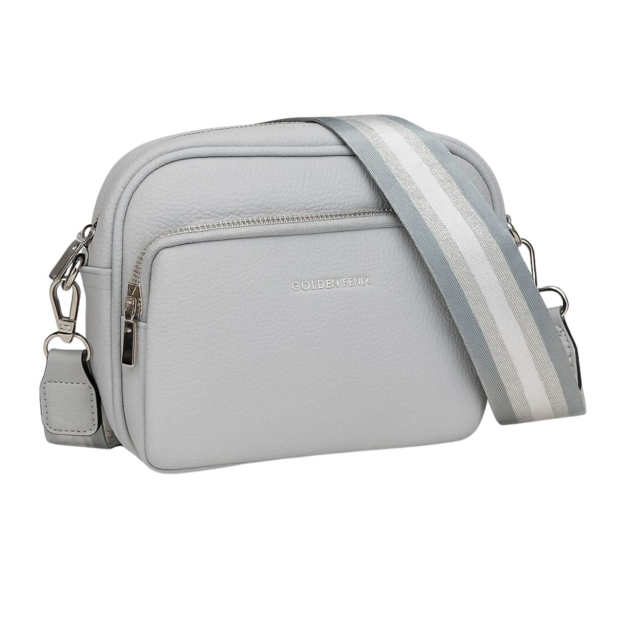 Bolsa Transversal Golden Fenix com Alça Listrada Resistente
