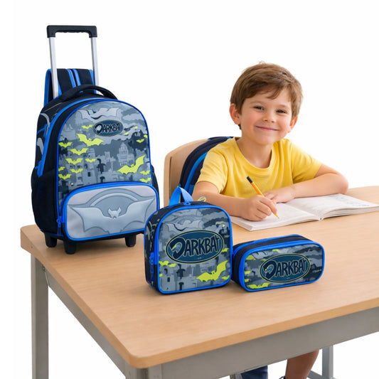 Kit Mochila Escolar Menino Infantil Estojo Lancheira Térmica