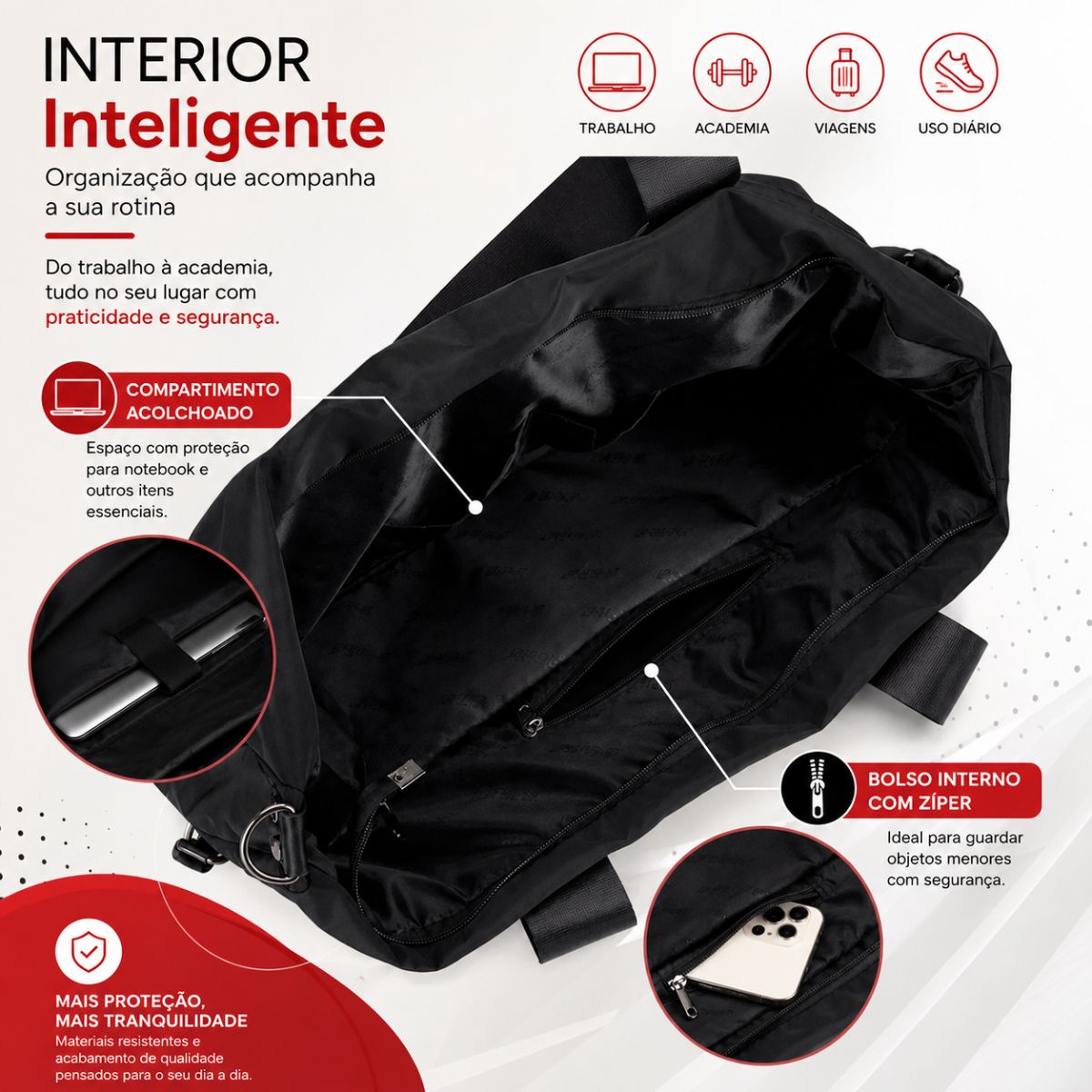 Bolsa Mala Feminina Academia Esportiva Viagem Porta Roupas