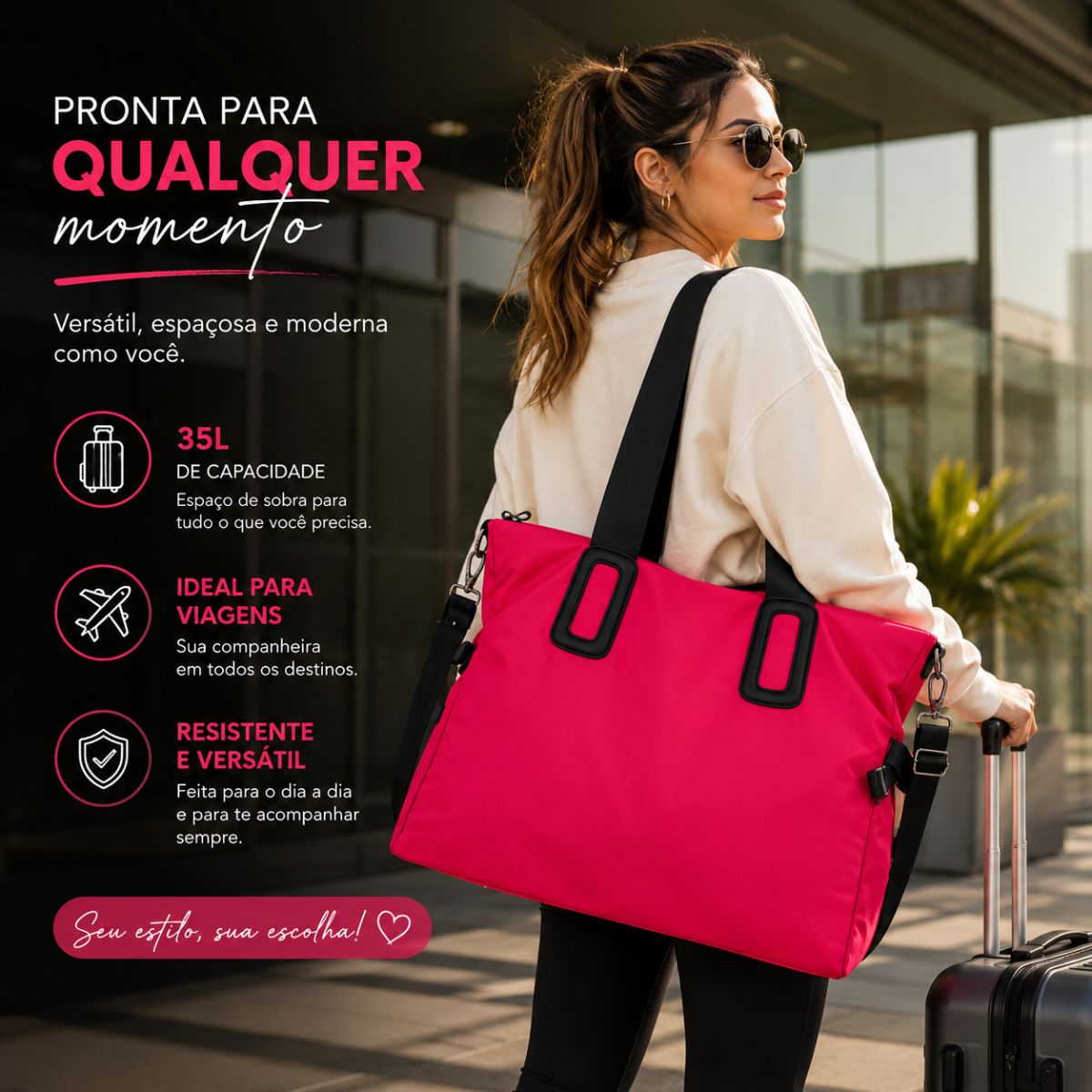 Bolsa Mala Feminina Academia Esportiva Viagem Porta Roupas