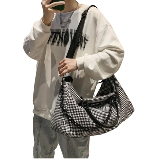 Bolsa Xadrez Moderna Academia Viagem Confortável Impermeável