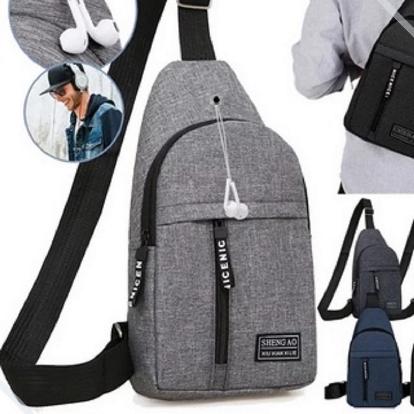 Bolsa Tiracolo Unissex Pochete Transversal Bag Ombro Costa