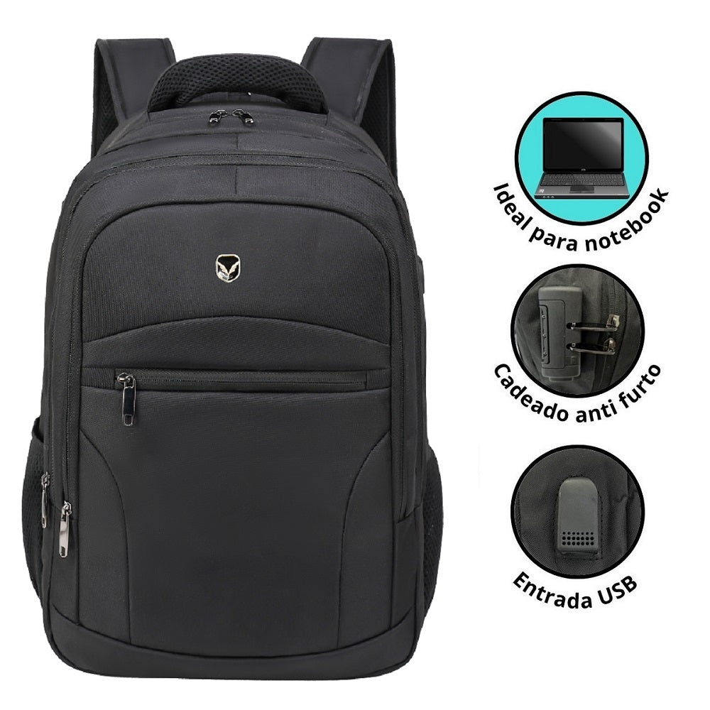 Mochila Notebook Executiva 16.5/POL Trabalho Urbano AntiFurto com Senha