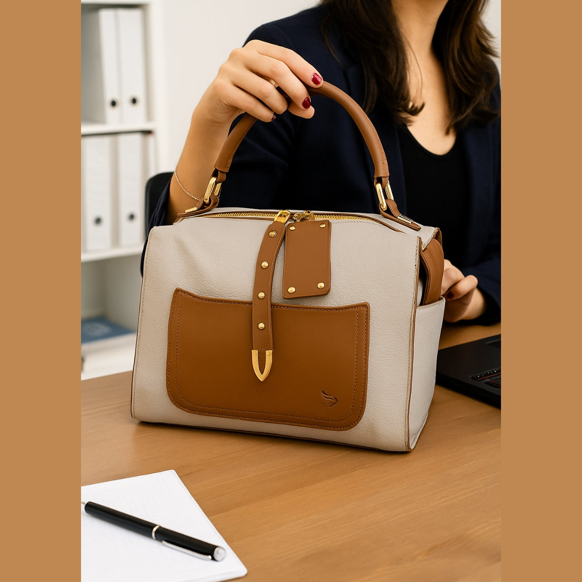 Bolsa Feminina Baú Elegante Golden Fênix