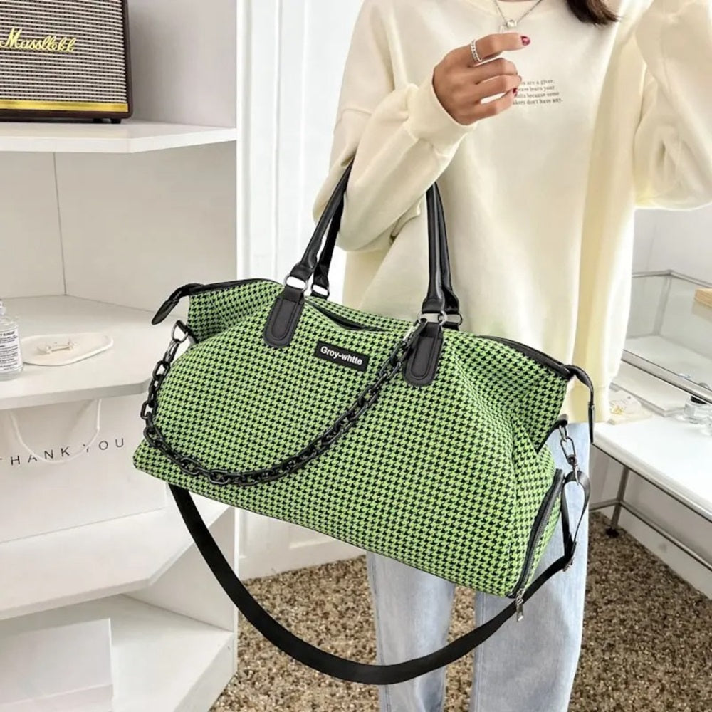 Bolsa Xadrez Moderna Academia Viagem Confortável Impermeável