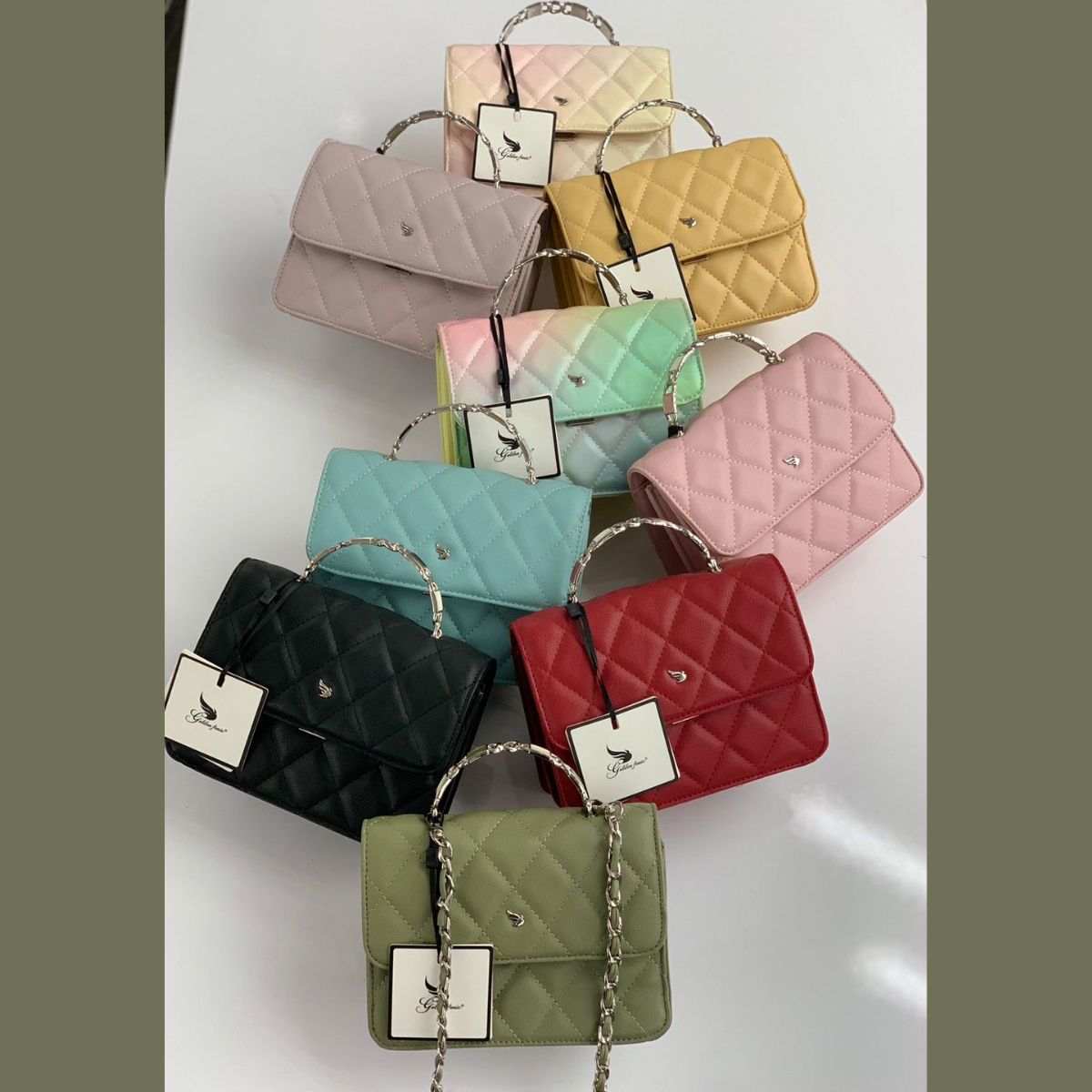 Bolsa de Mão Feminina Sofisticada Elegante Golden Fênix