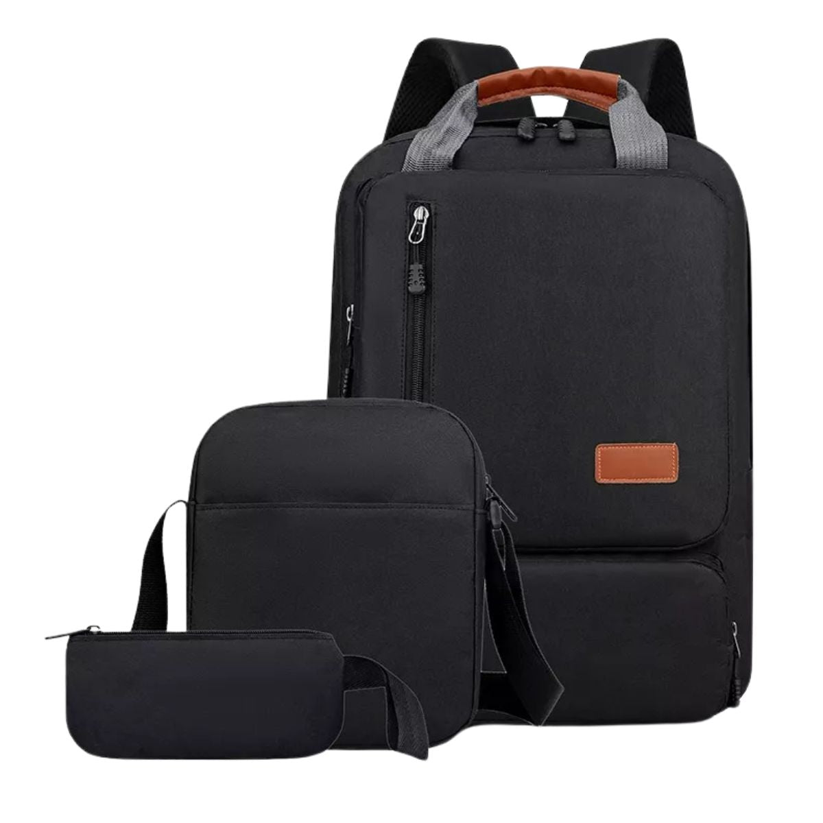 Kit 3 Itens Mochila Versátil Notebook ou Escritório Escolar até 15,6 Polegadas