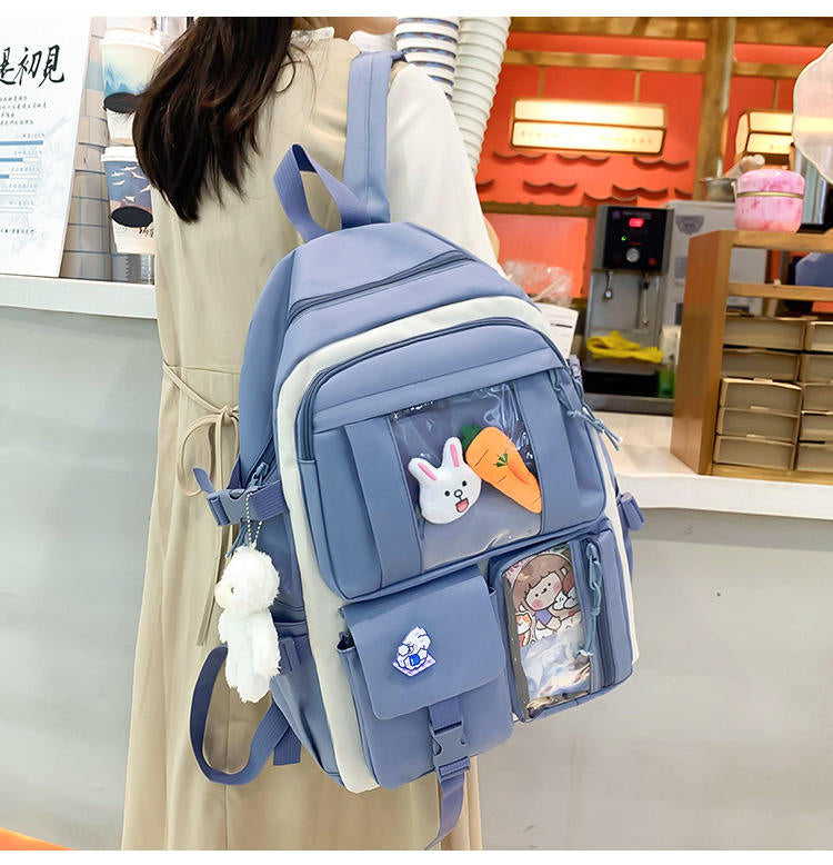 Kit 4 Itens Mochila Escolar Passeio Meninas c/ Espaço para Notebook