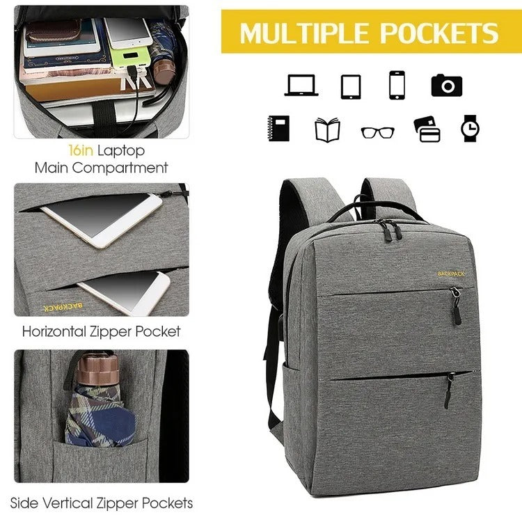 Kit 3 Itens Mochila Versátil Notebook ou Escritório Escolar até 15,6 Polegadas