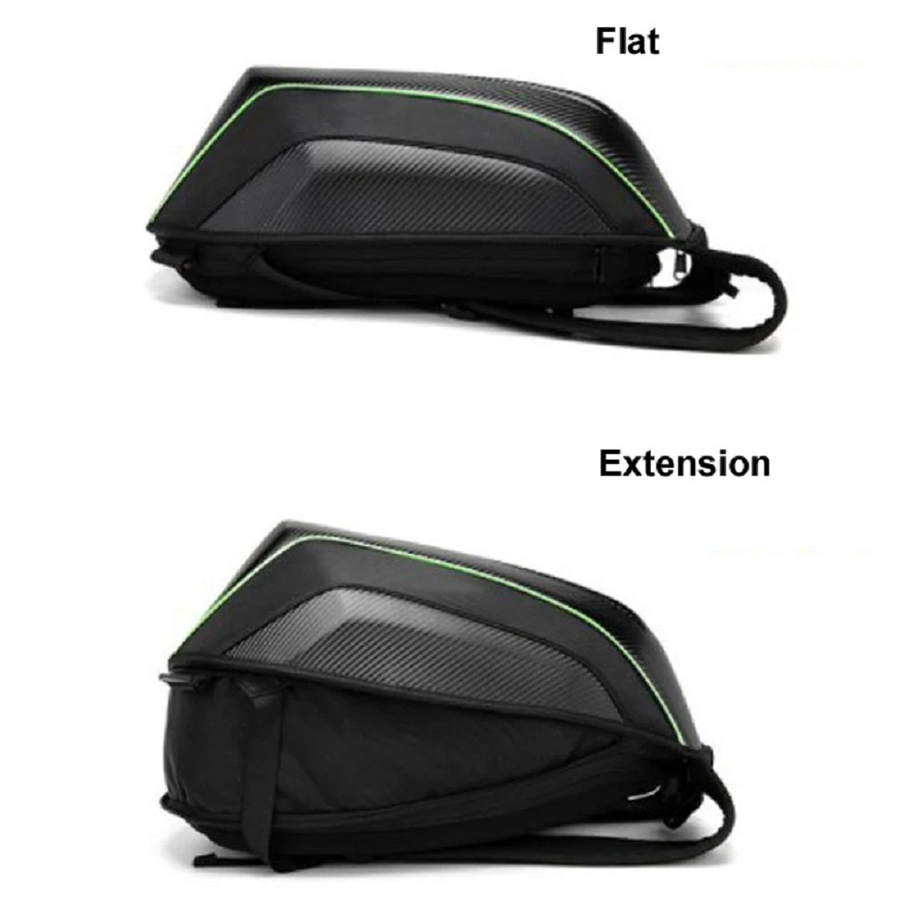 Mochila Porta Capacete Moto Impermeável AntiFurto Reflexivo Verde