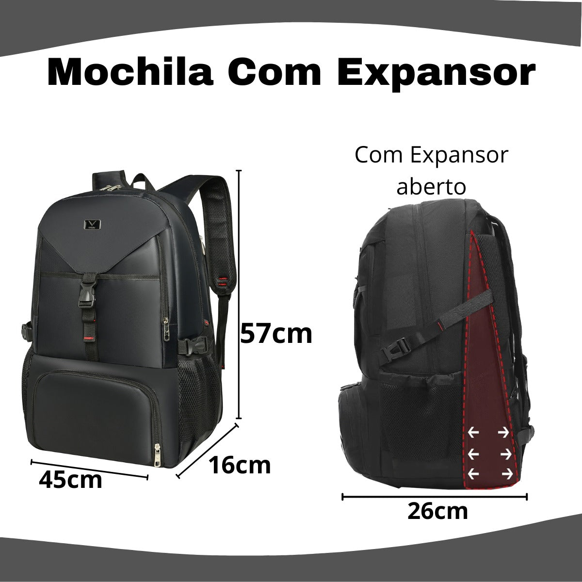 Mochila Motoqueiro Motoboy Moto Expansor Capacete Resistente Grande